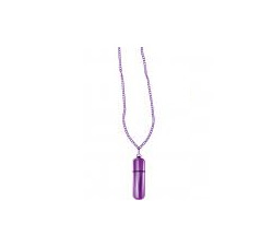   Power Bullet Mini Vibe Necklace With Chain Waterproof Purple  